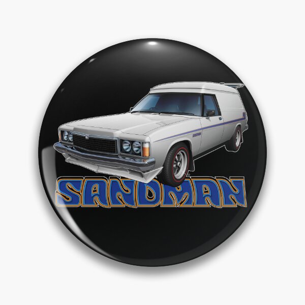 Artikelvorschau, Illustrierter HZ Holden Sandman Kastenwagen, Weiß mit Blau und Orange entworfen und verkauft von tshirtgarage.