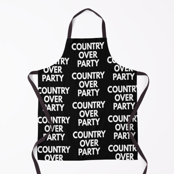 Item preview, Country over party in white text designed and sold by Politics-Corner.