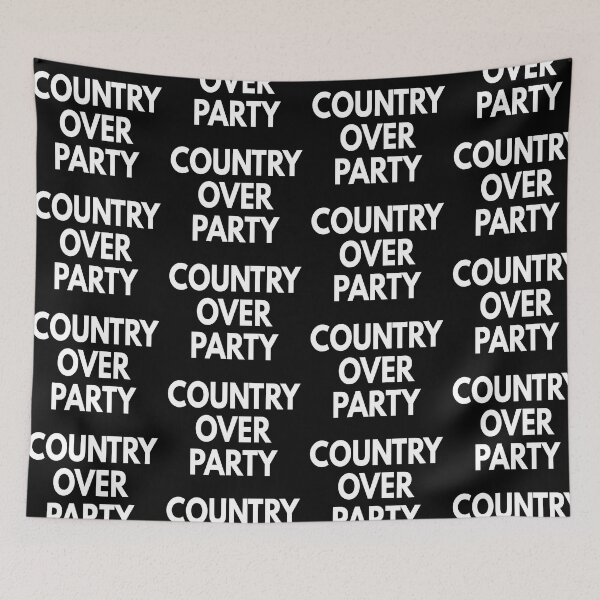 Item preview, Country over party in white text  designed and sold by Politics-Corner.