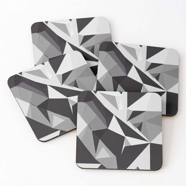 Item preview, Minimalist abstract polygonal shapes in white, grey and black designed and sold by pcusine.
