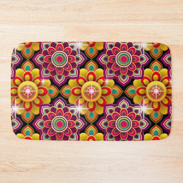 Item preview, A vibrant Morrocan inspired repeating floral tile pattern designed and sold by Wonder & Whimsy.