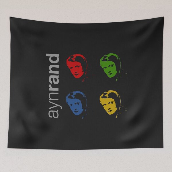 Item preview, Quadrichrome Ayn Rand portrait poster  designed and sold by CMYKStudio.