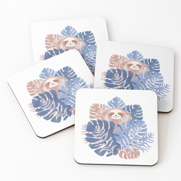 Item preview, Cute sloth among tropical leaves designed and sold by Aleksse.