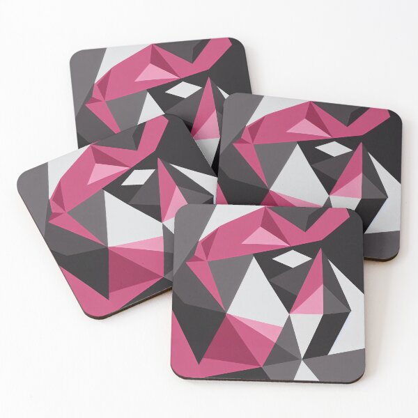 Item preview, Minimalist abstract polygonal shapes in white, grey, black and pink designed and sold by pcusine.