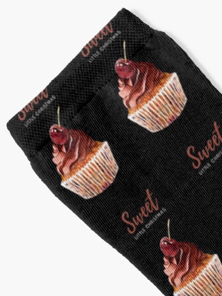 Alternate view of Sweet Little Christmas Cupcake with cherry on top Socks