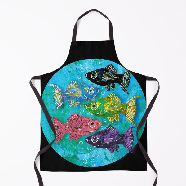 Item preview, School of Colorful Mollie Fish designed and sold by ginaisarty.