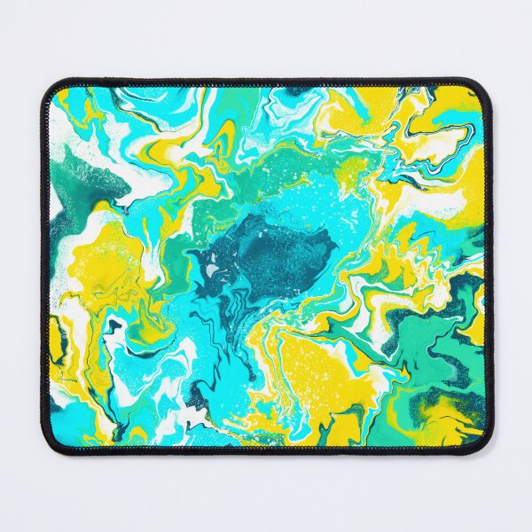 Item preview, Teal blue shock waves acrylic pour designed and sold by BeccaDoodles.