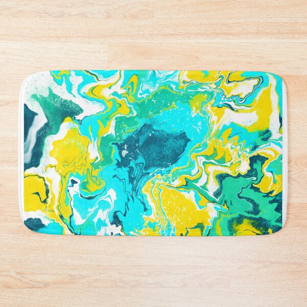Item preview, Teal blue shock waves acrylic pour designed and sold by BeccaDoodles.