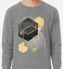 Schwarz und Gold Geometrisch Leichtes Sweatshirt