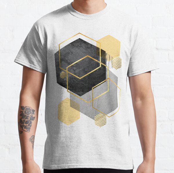 Black Yellow Gold Geometric Classic T-Shirt