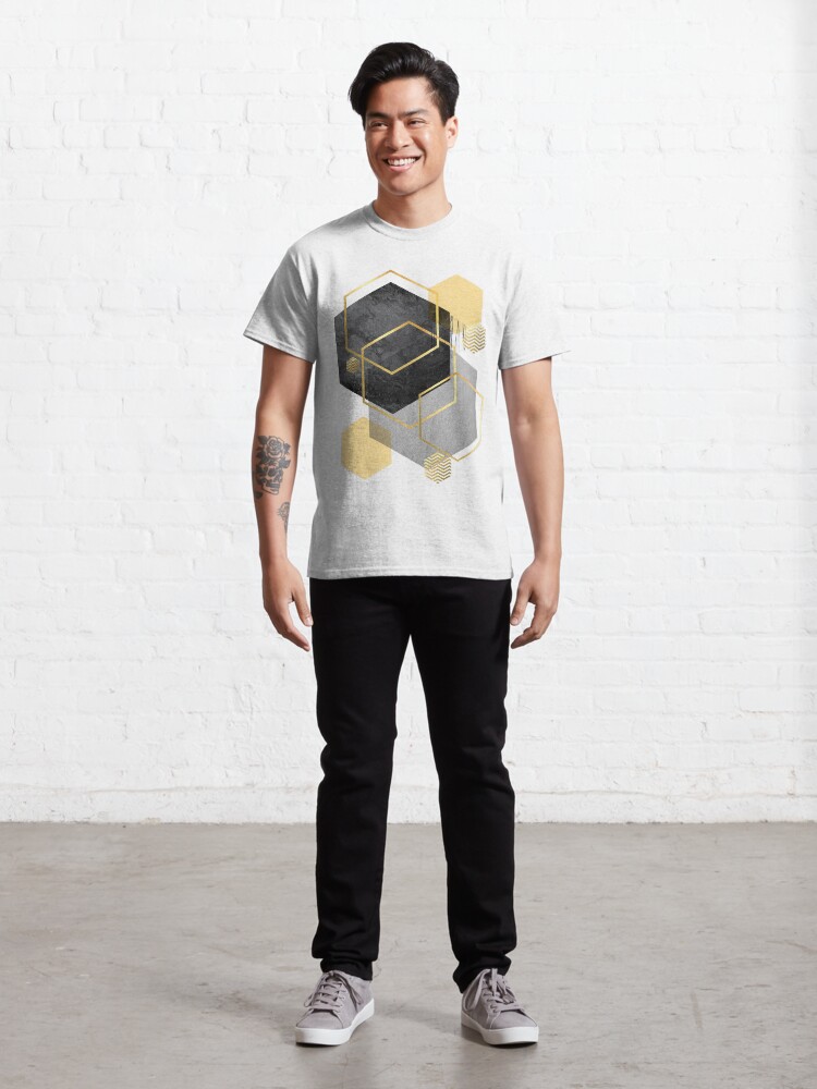Alternate view of Black and Gold Geometric Classic T-Shirt