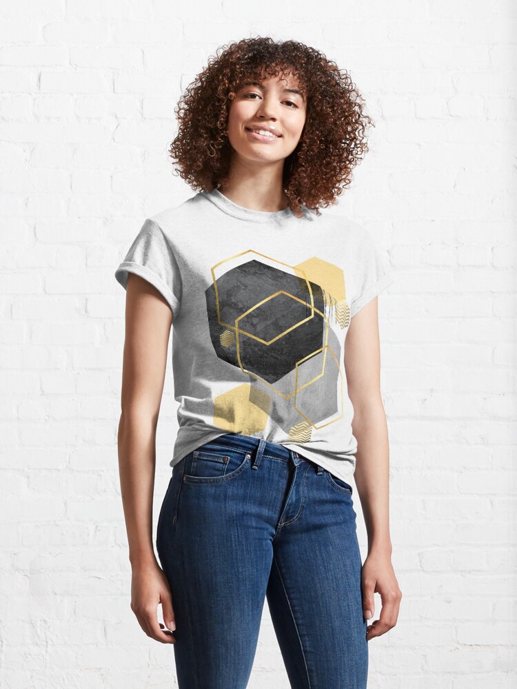 Alternate view of Black and Gold Geometric Classic T-Shirt