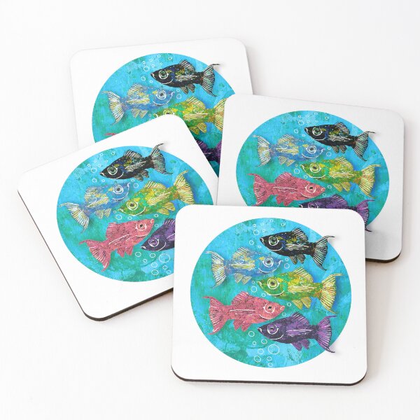 Item preview, School of Colorful Mollie Fish  designed and sold by ginaisarty.