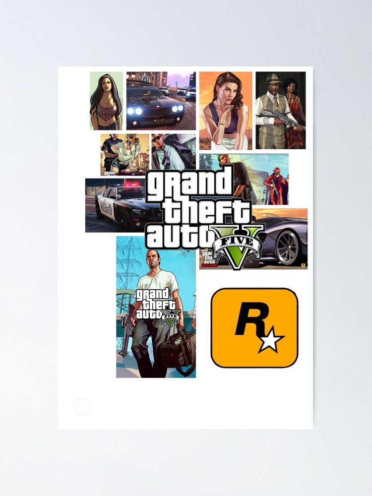 "GTA V (Grand THEFT Auto)" Poster for Sale by Mario-Kaaris | Redbubble