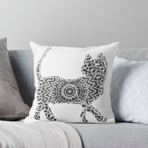 Item preview, Black mandala cat designed and sold by spiritual-tee.