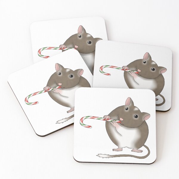 Item preview, Cute brown gerbil with a candy cane designed and sold by Becky-Marie.