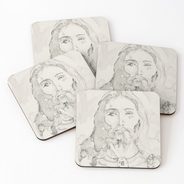 Item preview, Face of Christ. Serene Watercolour of Jesus.  designed and sold by Cefercom.
