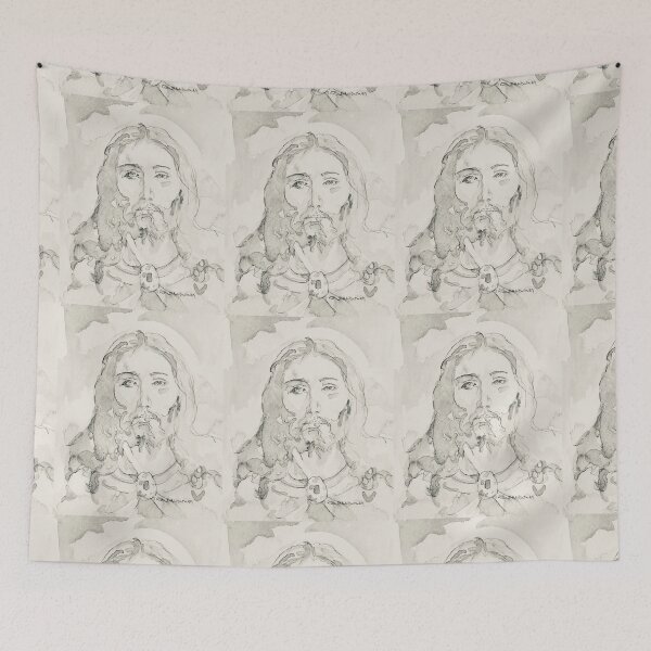 Item preview, Face of Christ. Serene Watercolour of Jesus.  designed and sold by Cefercom.