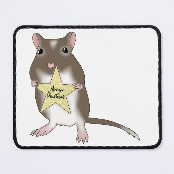 Item preview, Cute brown gerbil says merry Christmas designed and sold by Becky-Marie.