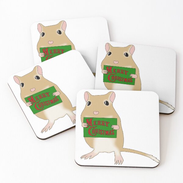 Item preview, Cute golden gerbil says merry Christmas  designed and sold by Becky-Marie.