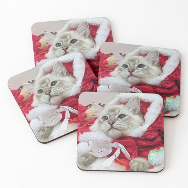 Item preview, Lynx ragdoll santa stocking Christmas kitten  designed and sold by Fluffycat2020.