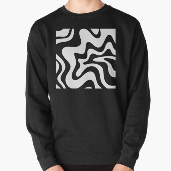 Item preview, Retro Liquid Swirl Abstract Pattern Square Black and White designed and sold by kierkegaard.