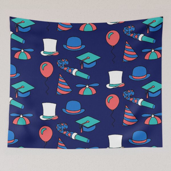 Item preview, Party supplies 1 (blue green red, blue background) designed and sold by MentaLee.