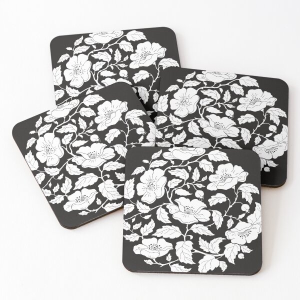 Item preview,  A Circle Made Of Gathering White Flowers, Monochrome designed and sold by Tasha-design.