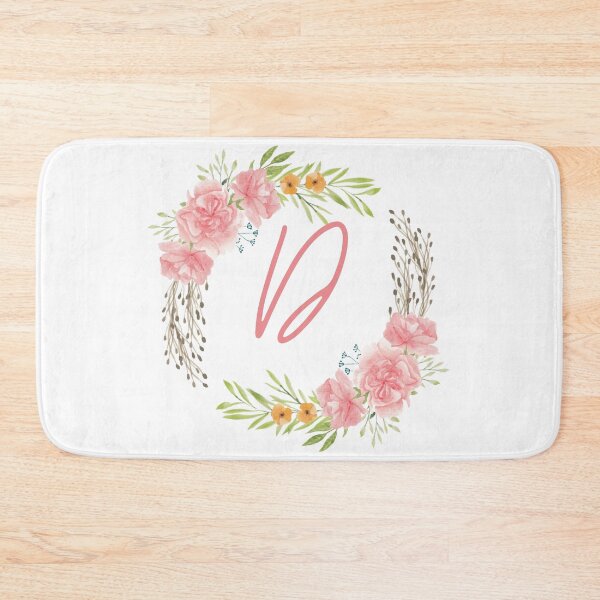 Item preview, Copy of Wreath Monogram D Floral Rose designed and sold by LaneyRyDesigns.
