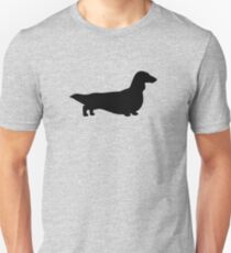 Long Haired Dachshund Silhouette Unisex T-Shirt