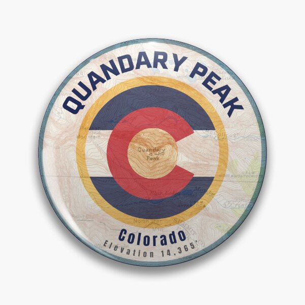 Artikelvorschau, Blaue Grenze der Colorado-Bergkarte – Quandary Peak entworfen und verkauft von Willz Designz.