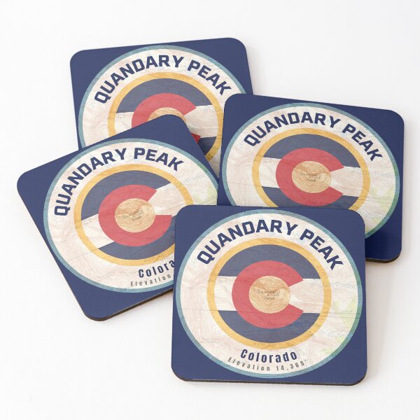 Item preview, Colorado Mountain Map Blue Border - Quandary Peak designed and sold by Willz Designz.