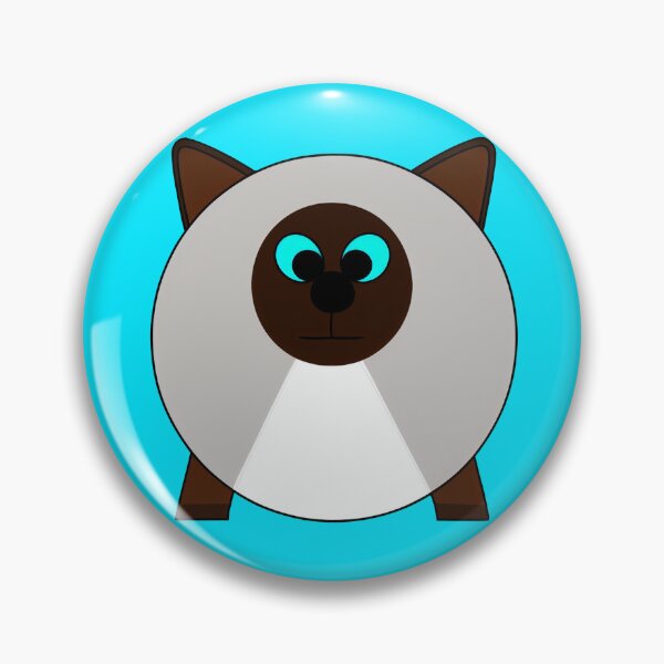 Item preview, A cartoonish round Siamese cat I designed and sold by BrachiaST.