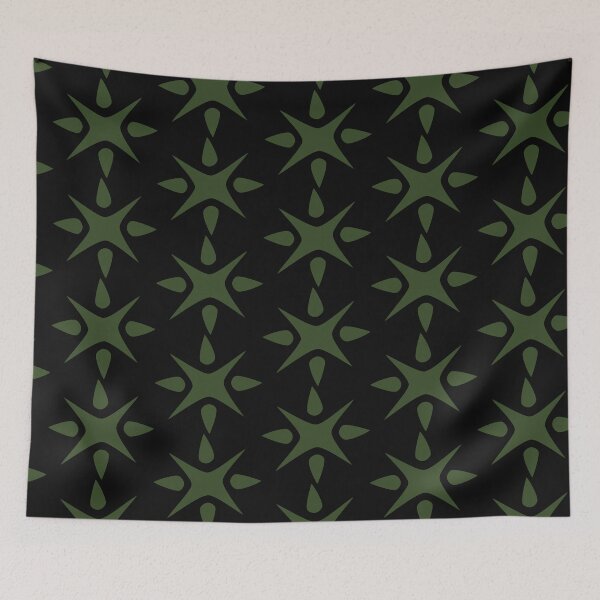 Item preview, Large Geometric abstract snowflake in forest green designed and sold by AngelDawnDesign.