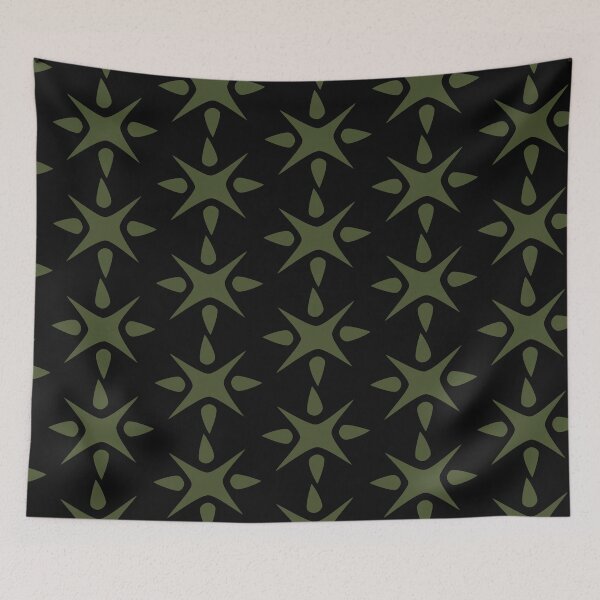 Item preview, Large Geometric abstract snowflake in forest green designed and sold by AngelDawnDesign.