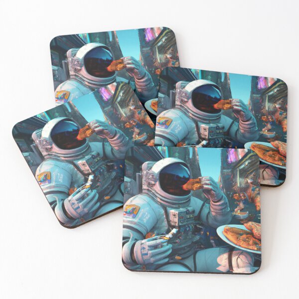 Item preview, Astronaut Enjoying Chicken Wings designed and sold by Merch by Laiba.