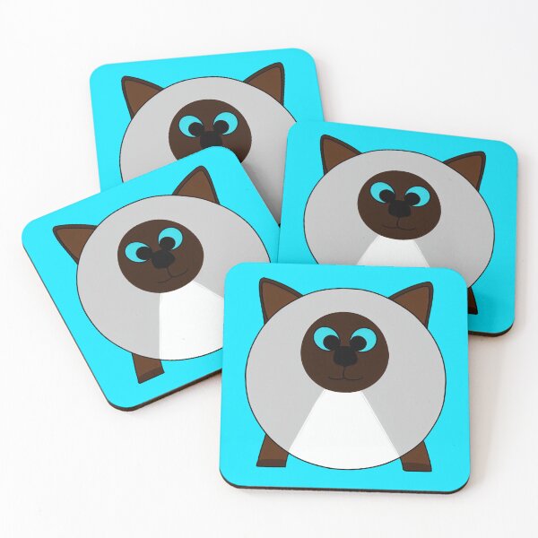 Item preview, A cartoonish round Siamese cat V designed and sold by BrachiaST.