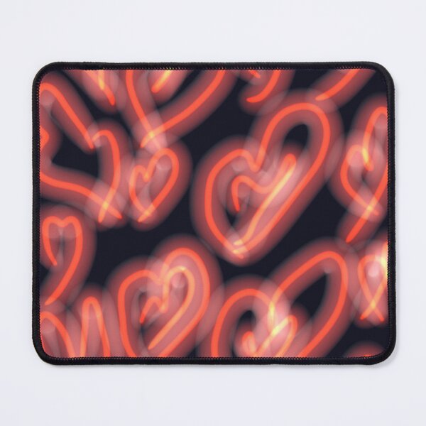 Item preview, Red neon heart design on black background designed and sold by WorldOfWendyArt.