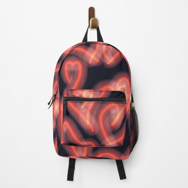 Item preview, Red neon heart design on black background  designed and sold by WorldOfWendyArt.