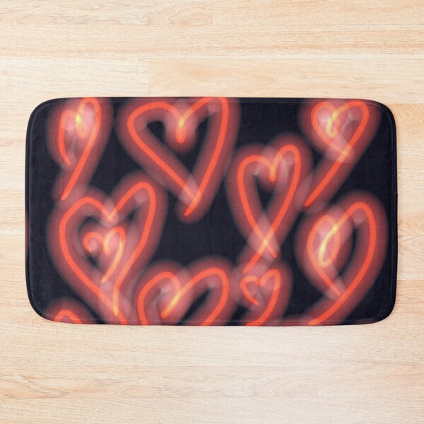 Item preview, Red neon heart design on black background  designed and sold by WorldOfWendyArt.