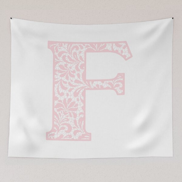 Item preview, Letter F- Blush Pink Lace Botanical Initial designed and sold by Tasha-design.