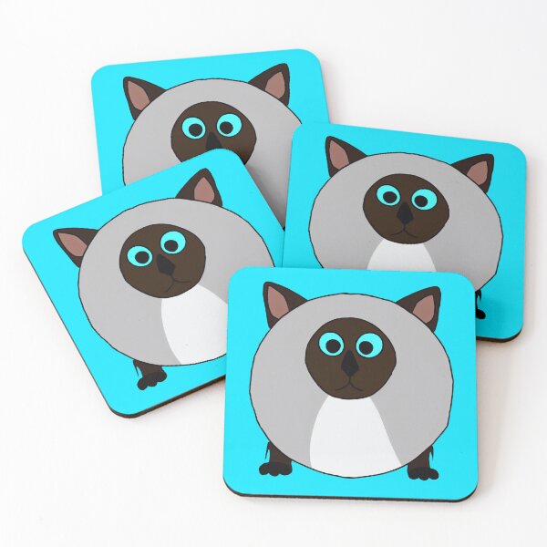 Item preview, A cartoonish round Siamese cat X designed and sold by BrachiaST.