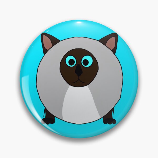 Item preview, A cartoonish round Siamese cat X designed and sold by BrachiaST.