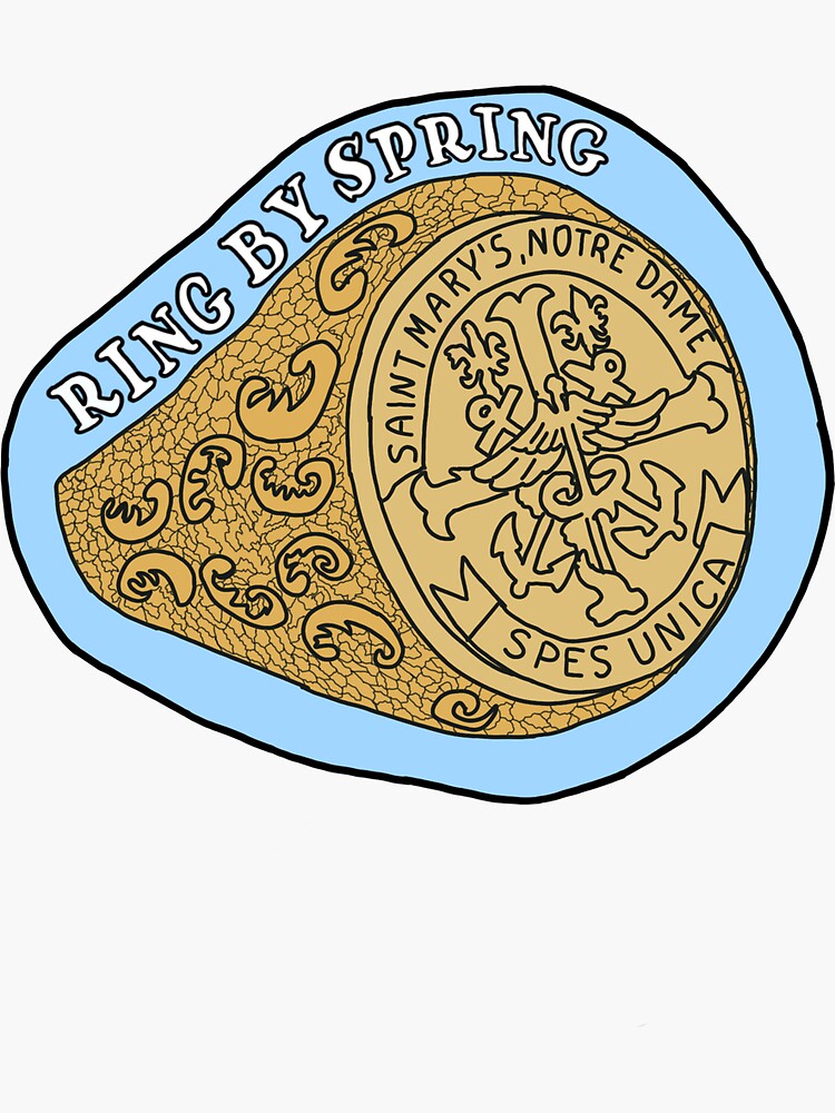 saint-mary-s-college-ring-by-spring-sticker-for-sale-by-fantastic-liz-redbubble