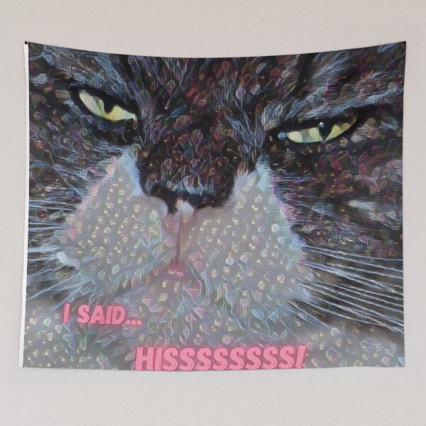 Item preview, "I Said... Hisssssss!"  Irritated Cat designed and sold by Edenglow Prints & Peculiars.