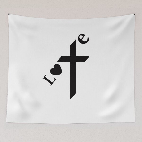 Item preview, Love the Cross Black on White designed and sold by Rowena Jones.