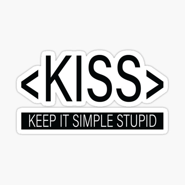 Vista previa del artículo con la obra «Mantenlo simple, estúpido, principio KISS», diseñado y vendido por ScienceCorner.