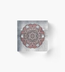 Rose Gold Mandala Acrylic Block