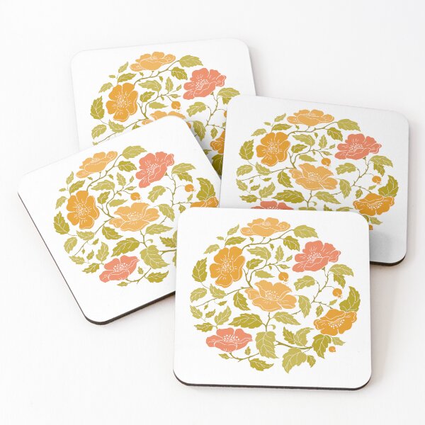 Item preview,  A Circle Made Of Gathering Orange And Pink Flowers designed and sold by Tasha-design.