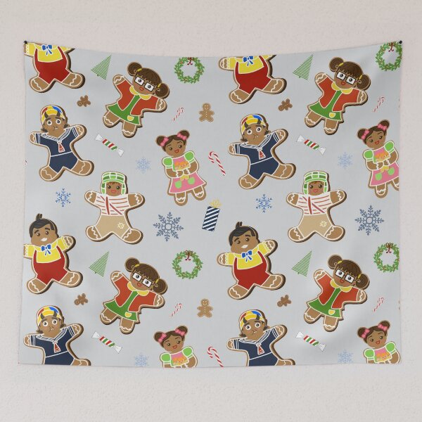 Item preview, Gray Latino Christmas Ugly Sweater Gingerbread Boys and Girls Chavos y Chillonas designed and sold by Francielandia.